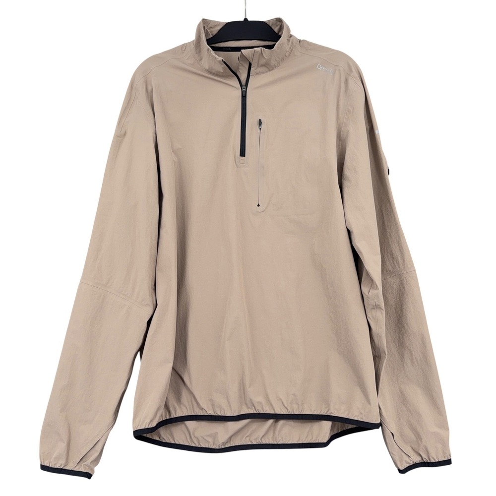 Brady Train 1/4‎ Zip Pullover Mens XL Nylon Spandex Tan 10724